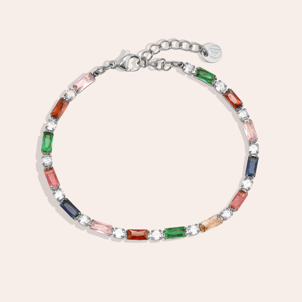 Stainless steel bracelet 15cm Multi Colour Diamond
