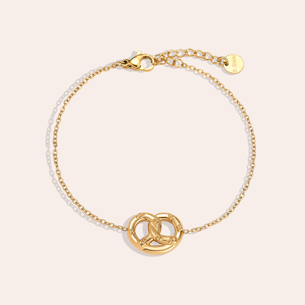16cm stainless steel bracelet, ‘Pretzel’ design