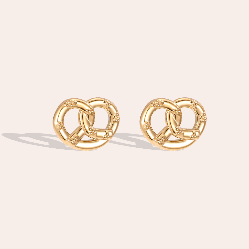 Stainless steel earrings, 15mm, Pretzel