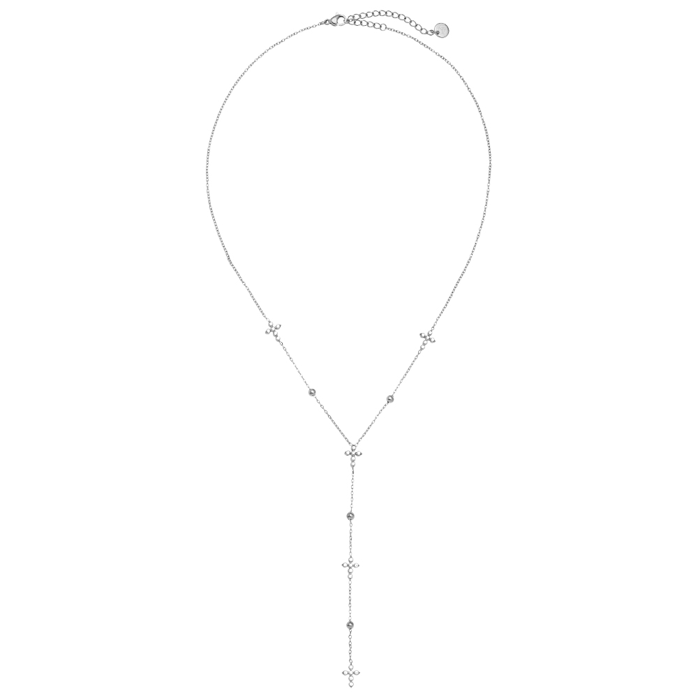 Stainless steel necklace 39cm Cube Diamond