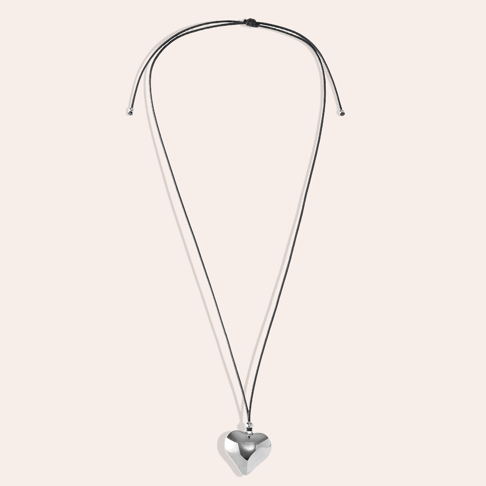 Stainless steel necklace 90cm heart