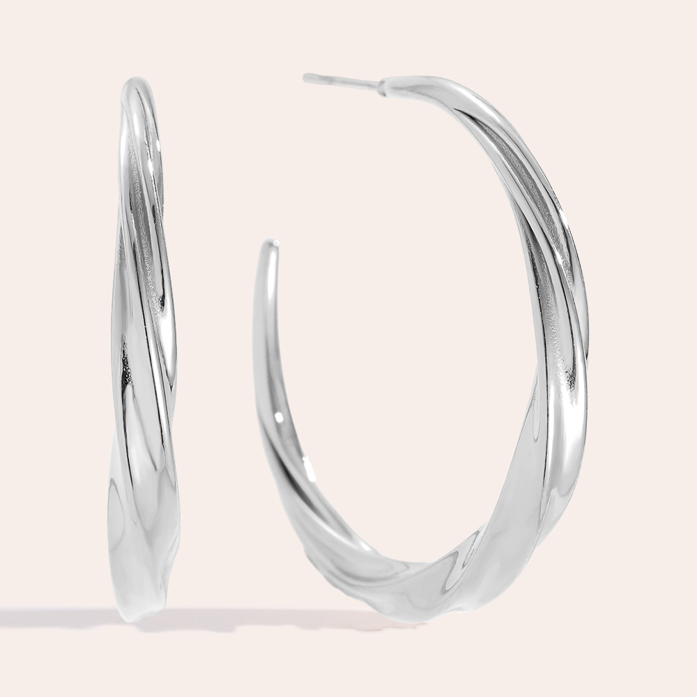 Stainless steel earrings 45mm Classic Twist