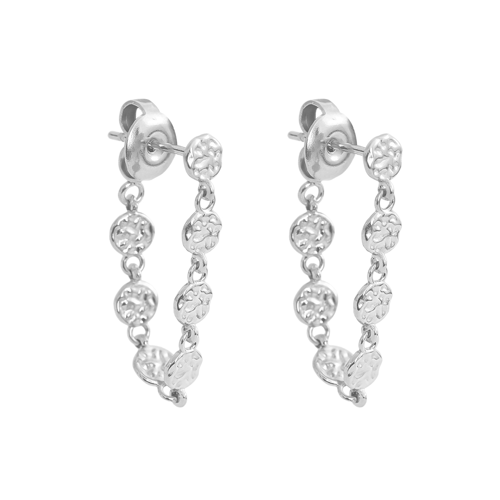Stainless steel earrings 50mm irregular small disc