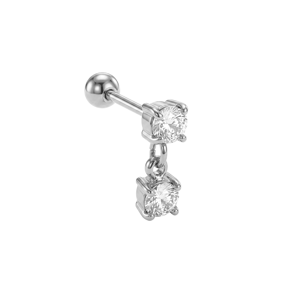 Stainless steel piercing 10mm mini zirconia round