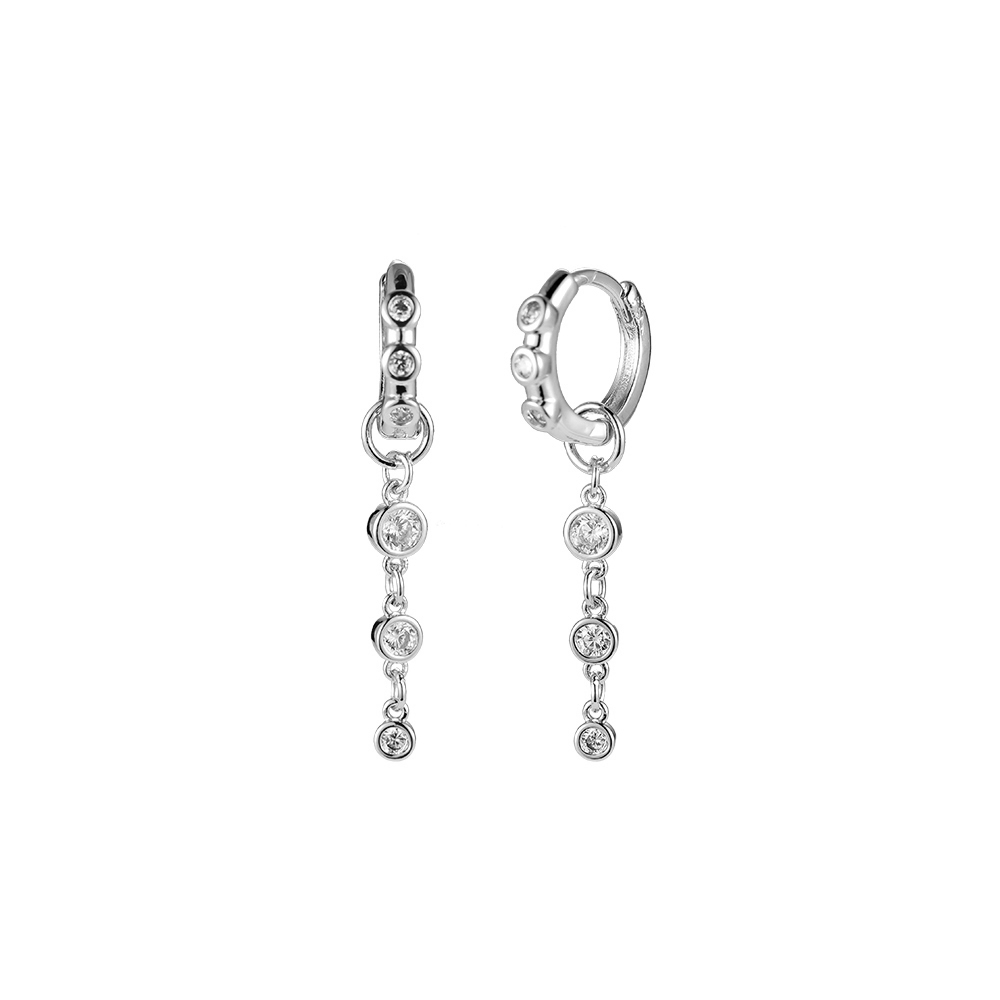 Gold-plated earrings Otto 3 Diamonds