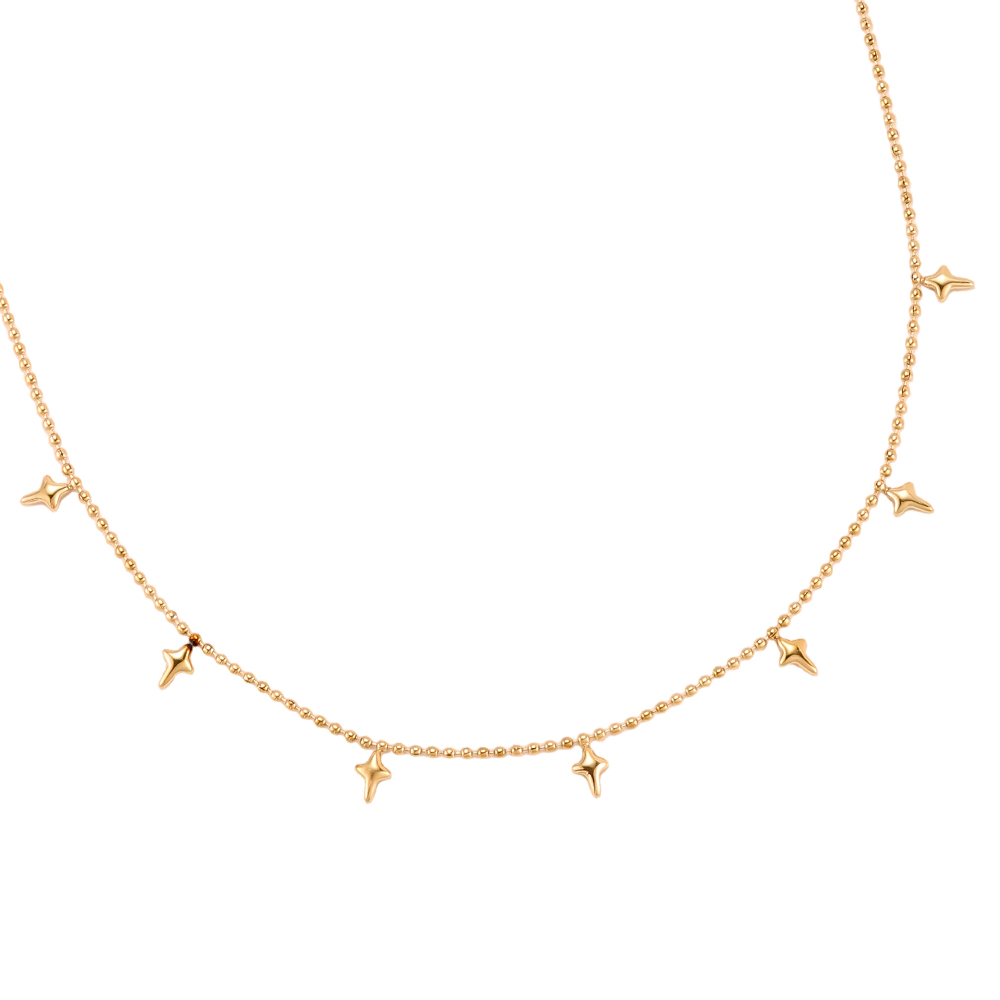 Stainless steel necklace, 42 cm, with lots of little stars
