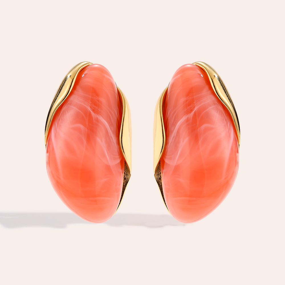 Stainless steel earrings 35mm Nice Resin
