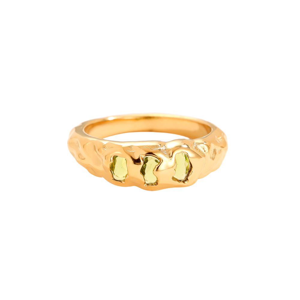 Stainless steel ring Three Diamonds