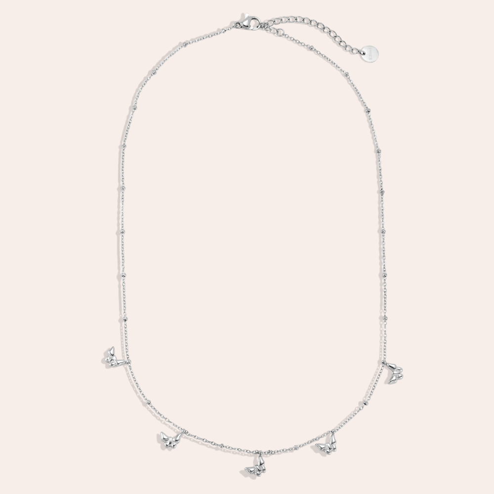 Stainless steel necklace 42cm butterfly