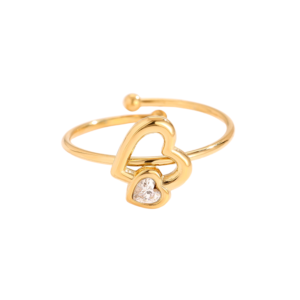 Stainless steel ring Sweet Hearts