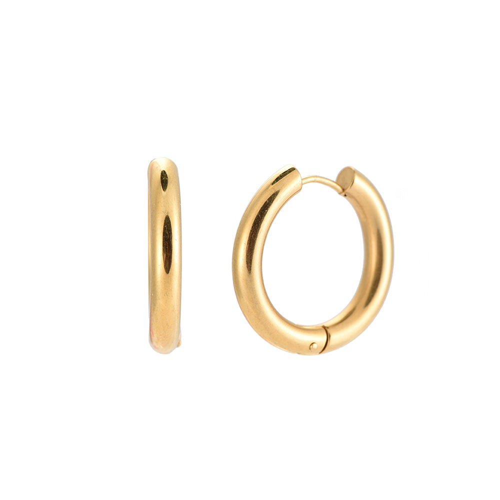 Stainless steel earrings 25mm Simple Hoop