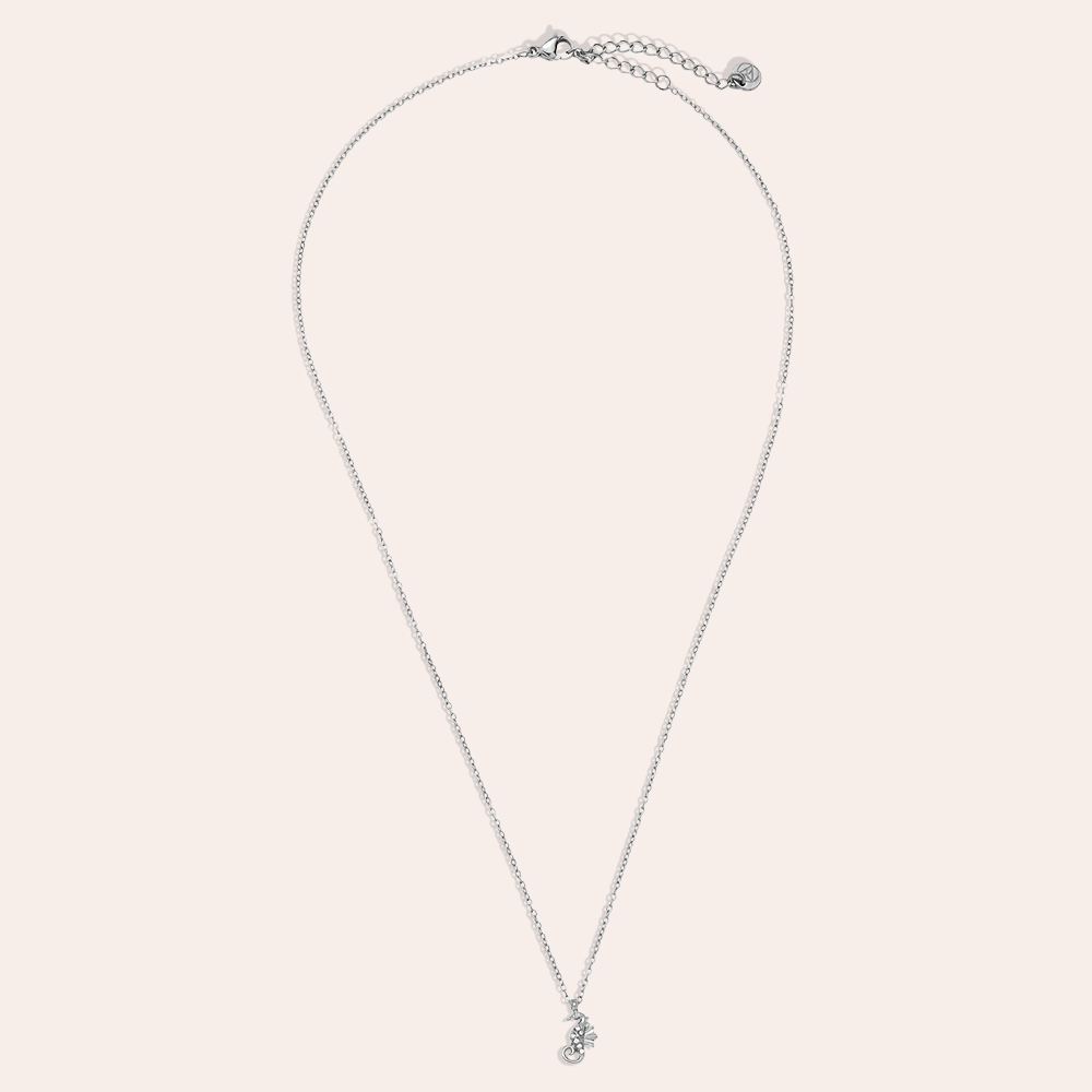 Stainless steel necklace 40cm Diamond Sea Horse