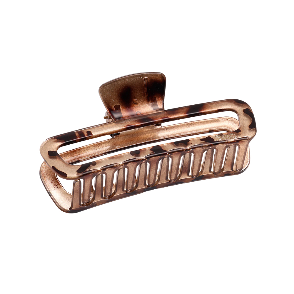 12cm rectangular leopard-print hair clip   