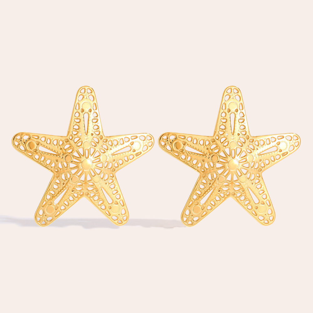 Stainless steel earrings 45mm Nice Sea Star