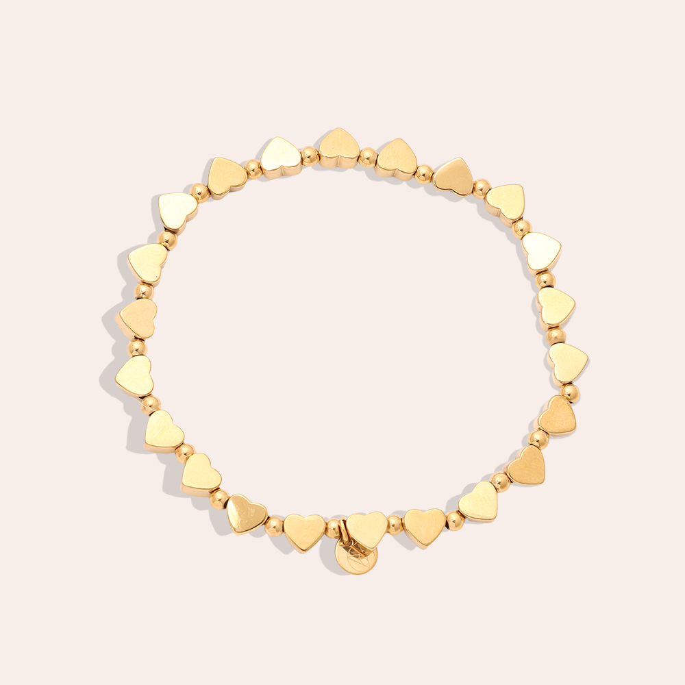 Stainless steel bracelet Elastic Heart Chain