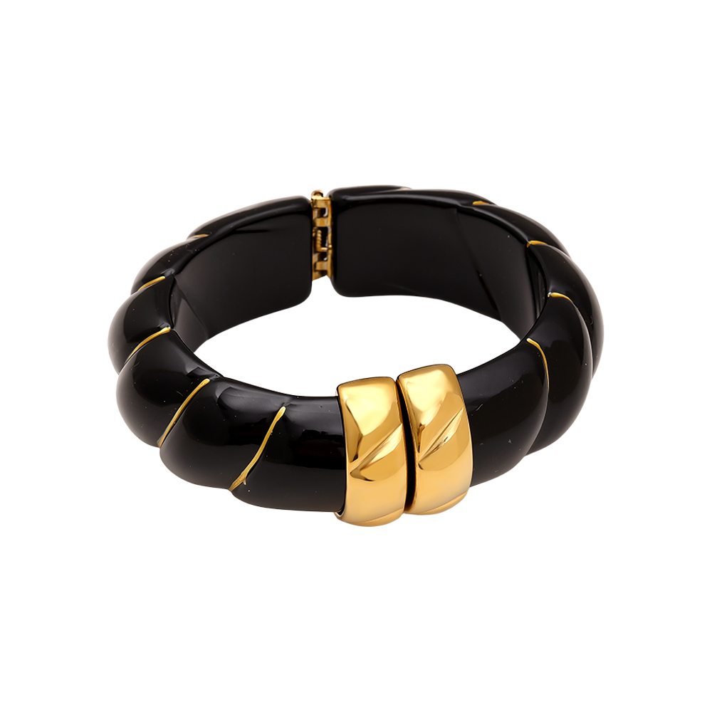 Stainless steel bangle Cloud Round Chunky Resin