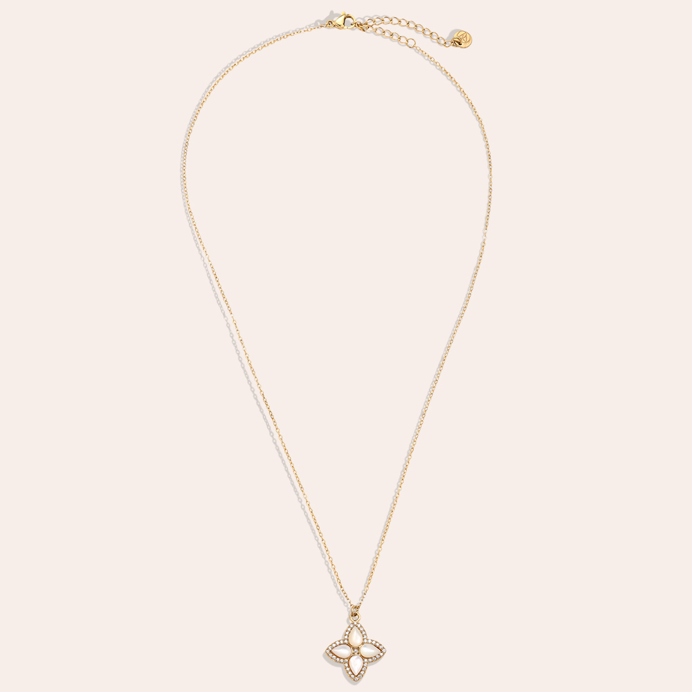 Stainless steel necklace 40cm Nice Diamond Luckly Flower