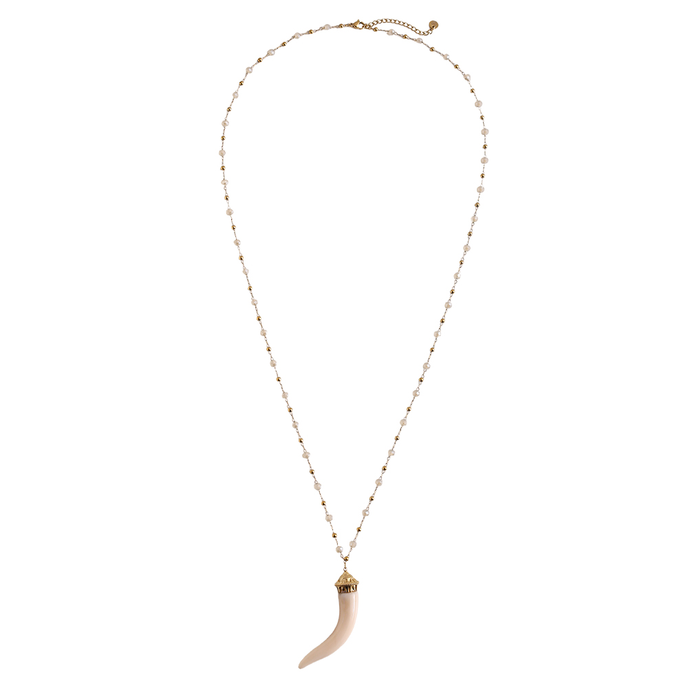 Stainless steel necklace 80cm acrylic chilli shape