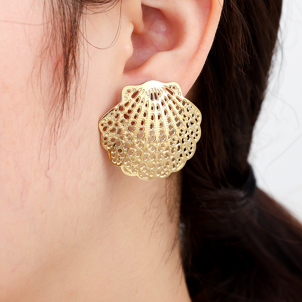 Stainless steel earrings 35mm Nice Shell