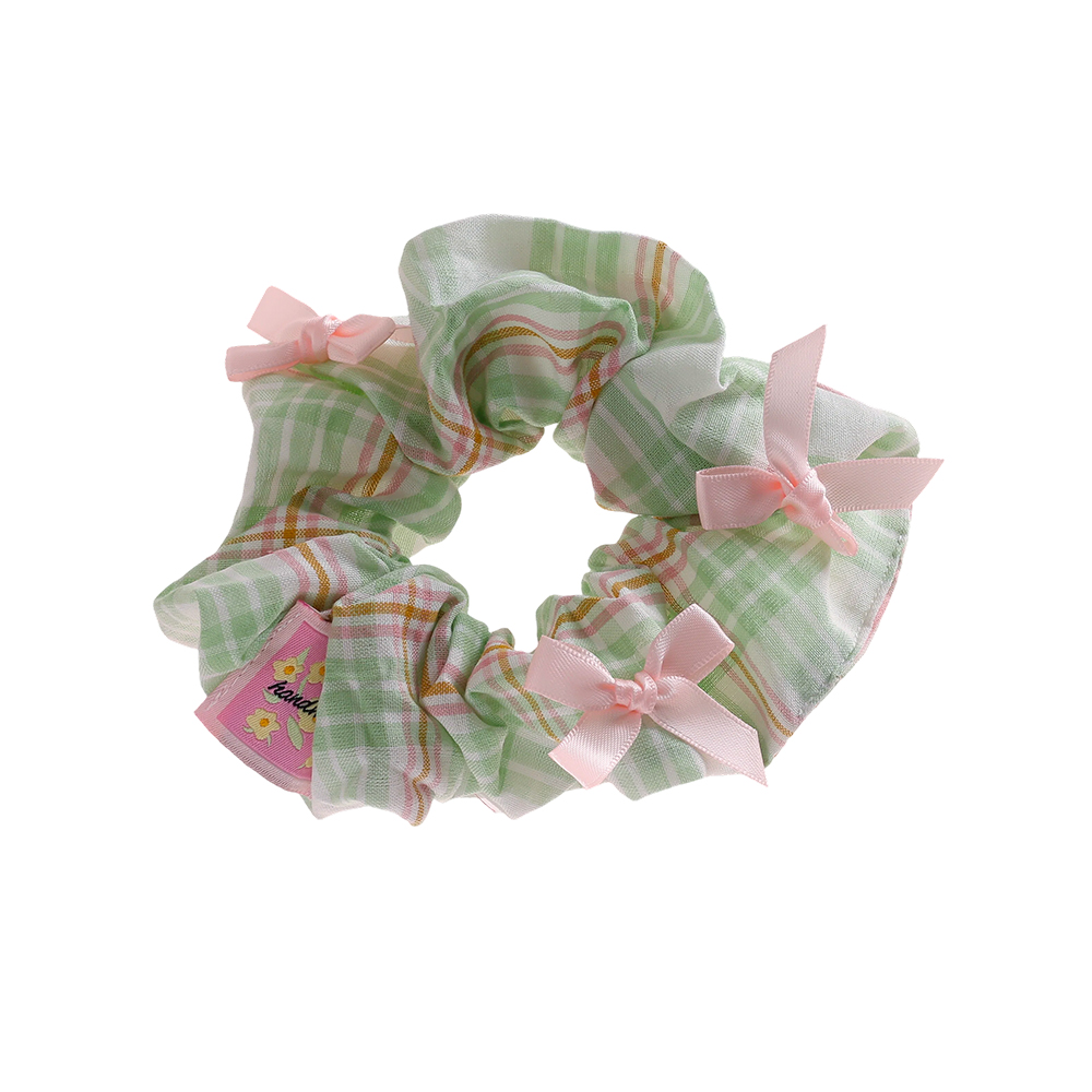 12*60mm checkerboard stiff bow scrunchie   