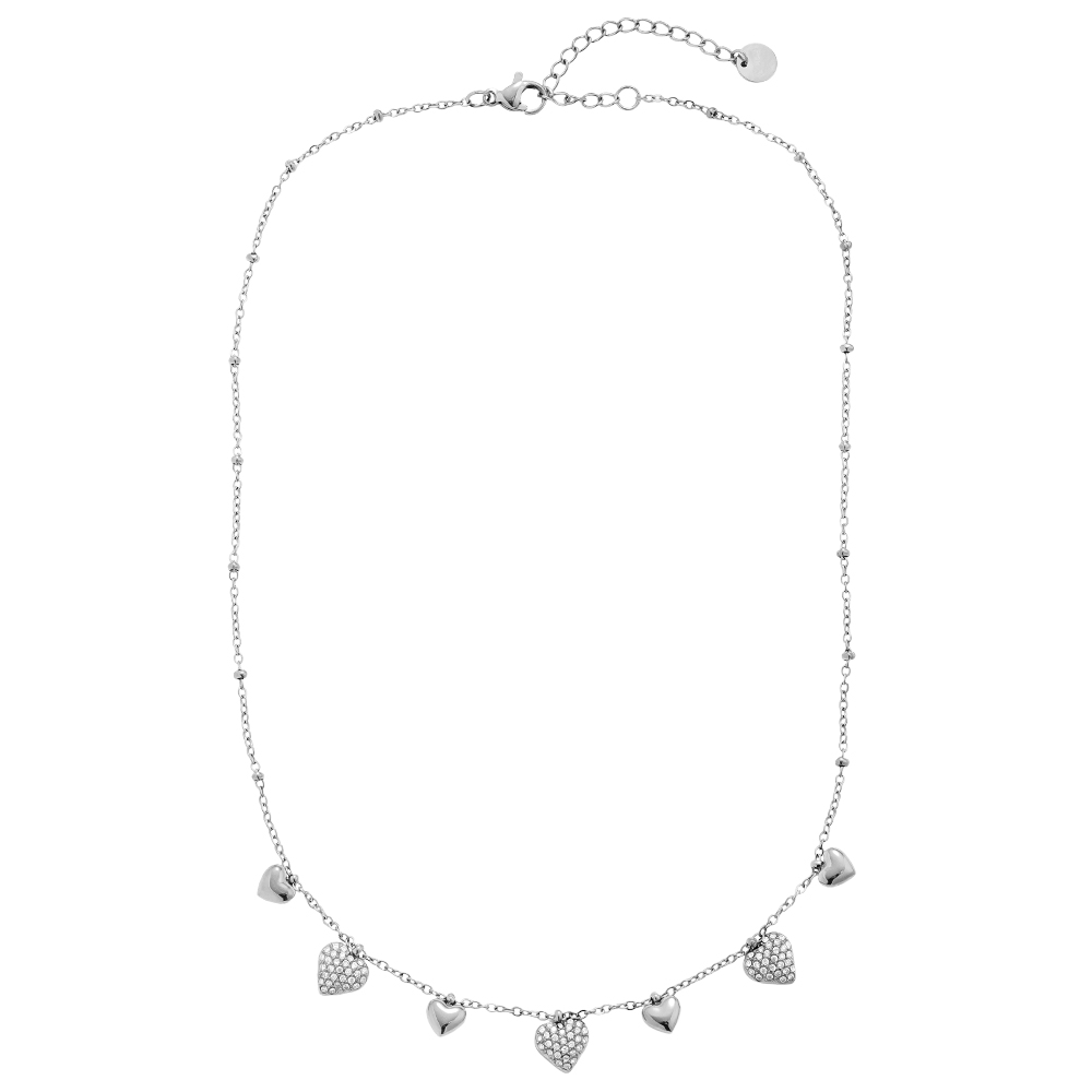 Stainless steel necklace 40cm Many Sweet Hearts