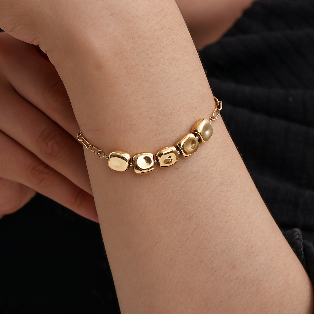 Stainless steel bracelet 17cm Cube Dot Chain