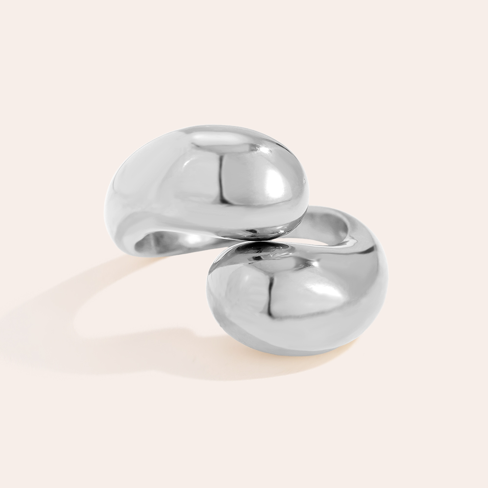 Stainless steel ring Two Drops