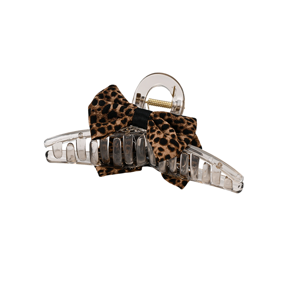 13cm leopard-print bow hair clip  