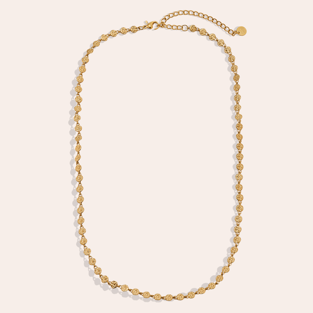 Stainless steel necklace 43cm irregular small disc