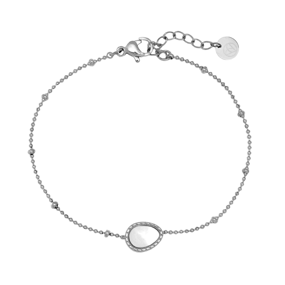Stainless steel bracelet 17cm Shell Oval