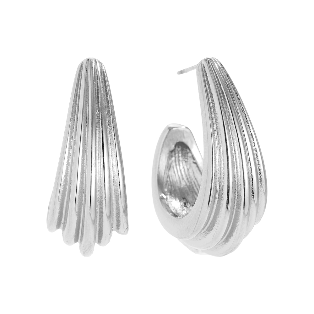 Stainless steel earrings 30mm Pro Elegance Flow
