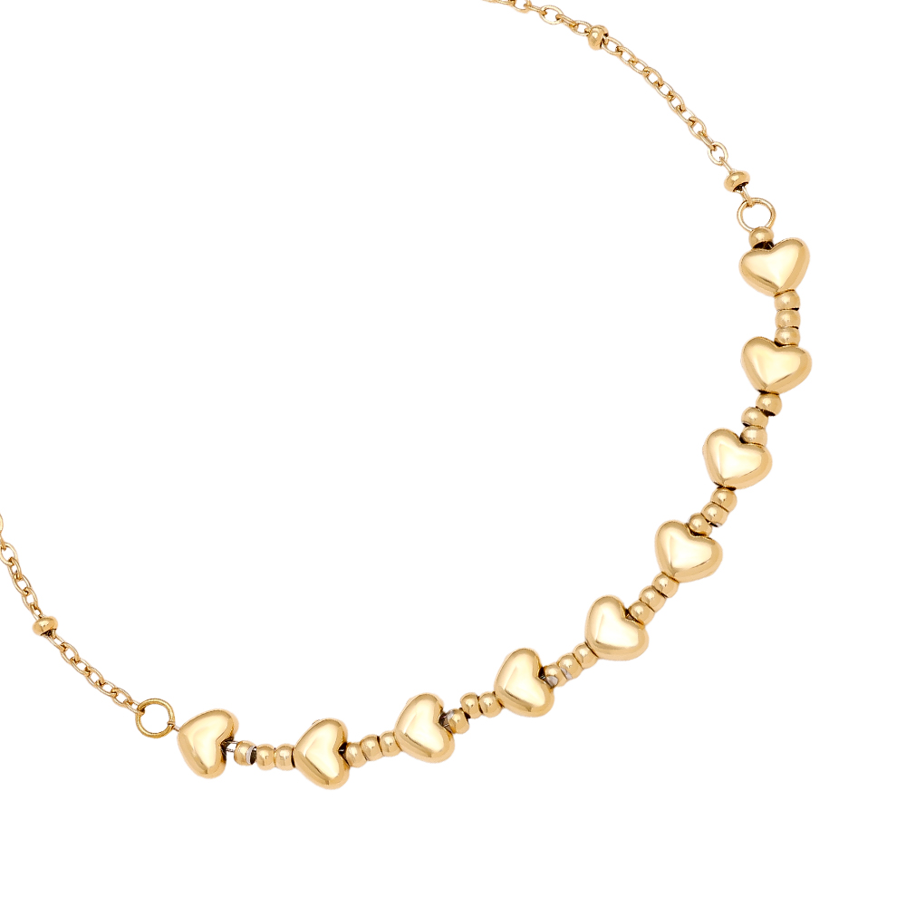 Stainless steel bracelet 17cm Heart Chain