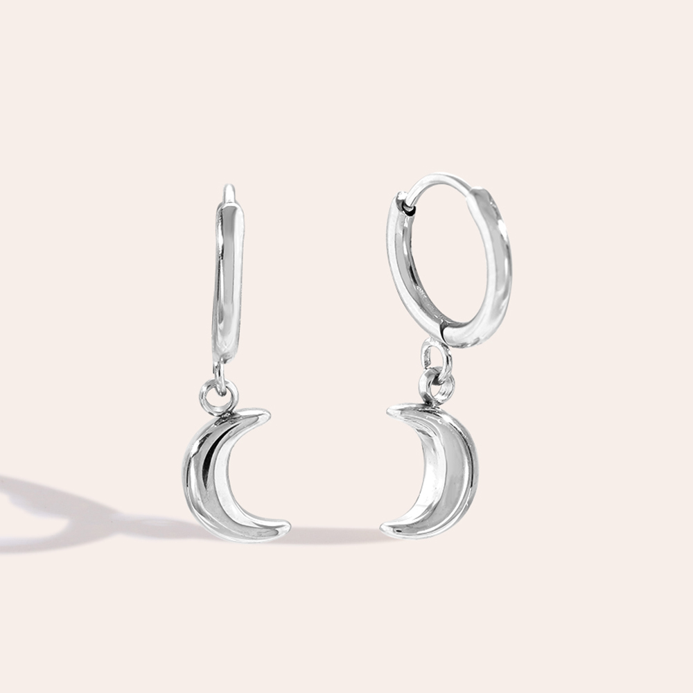 Classic Moon stainless steel earrings     