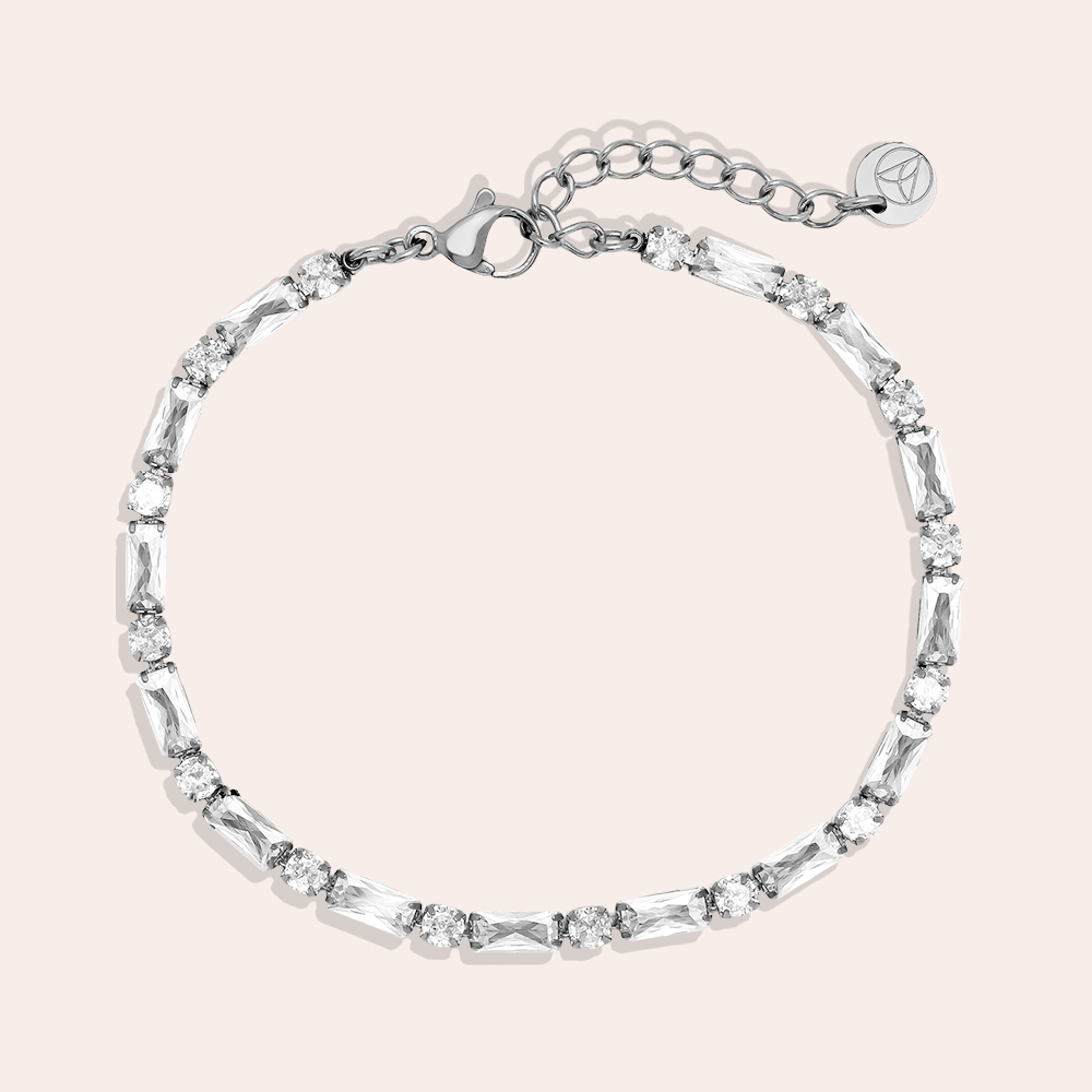 Stainless steel bracelet 16cm Diamond Cube And Dot Chain