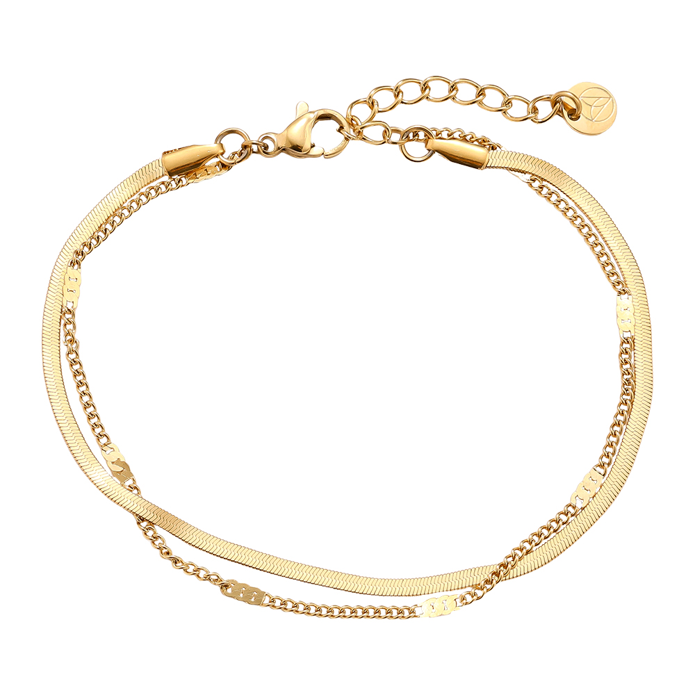 Stainless steel bracelet 16cm Two Layer Casual