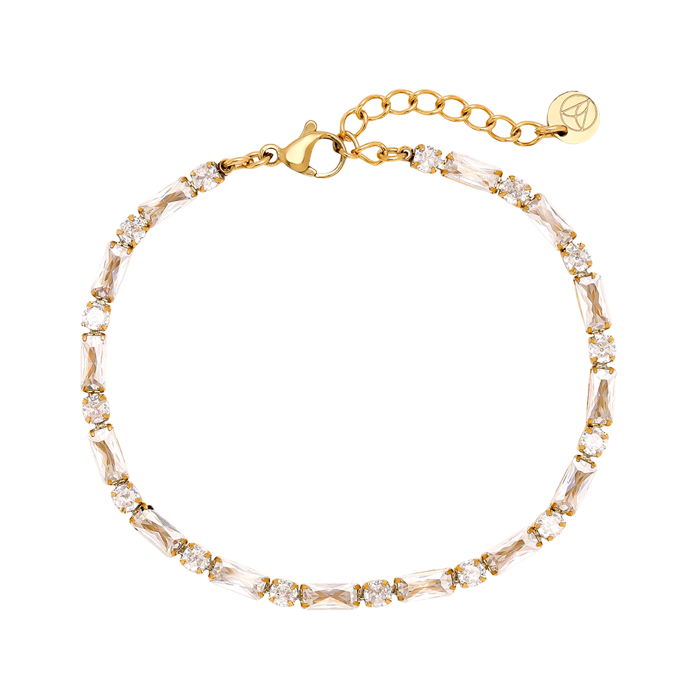 Stainless steel bracelet 16cm Diamond Cube And Dot Chain