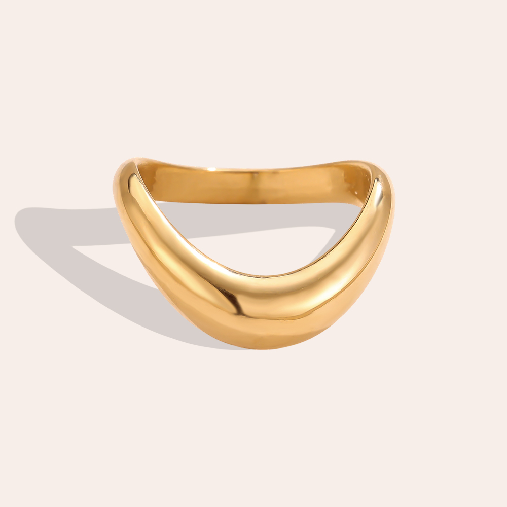 Stainless Steel Ring – Irregular Curve