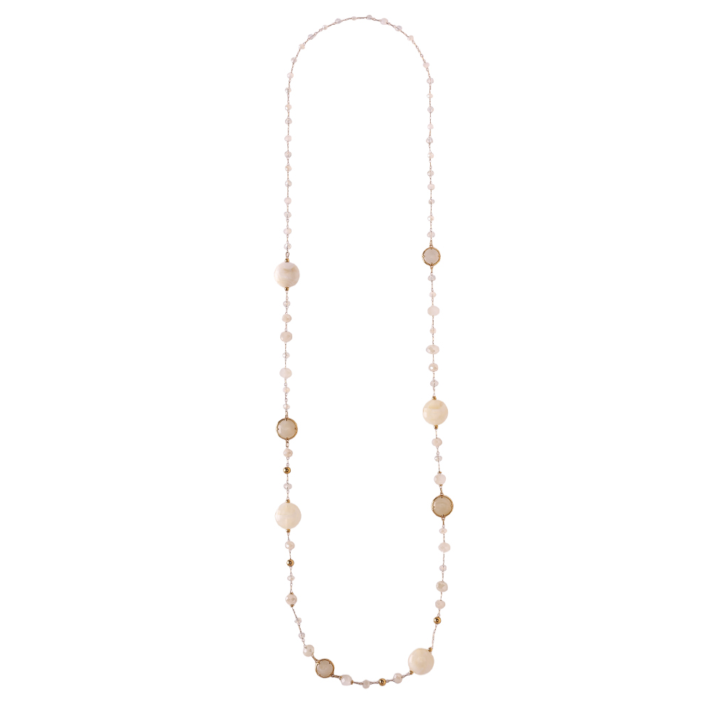 Stainless steel necklace 96cm resin crystals