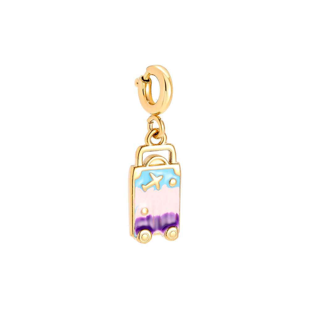 Stainless Steel Pendant 14mm Spring Clasp Colourful Luggage