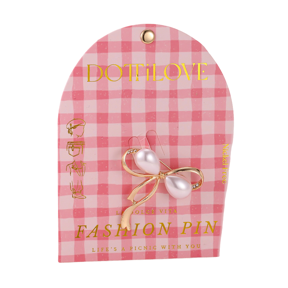 5.3cm Pearl Bow Brooch   
