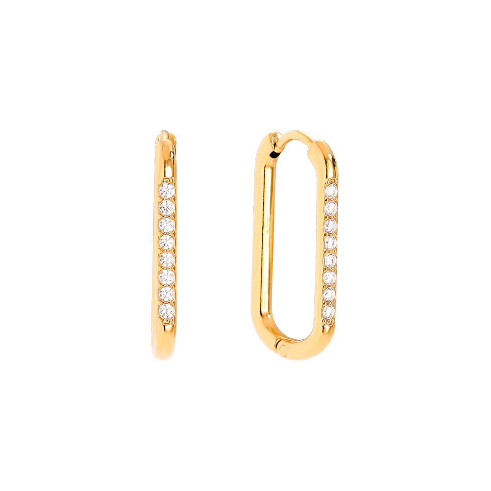 Stainless steel earrings 2cm Simple Diamond Hoop
