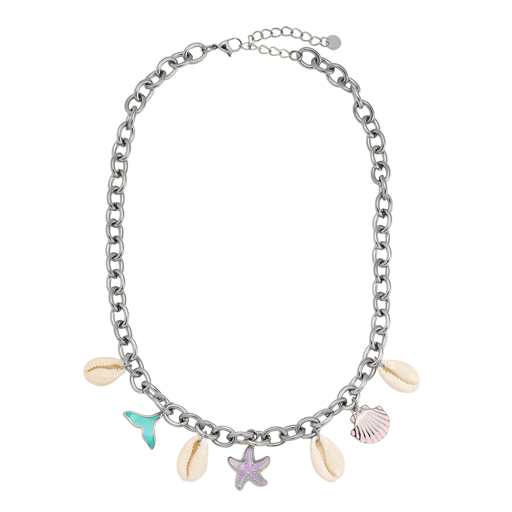 Stainless steel necklace 39cm Colourful Ocean