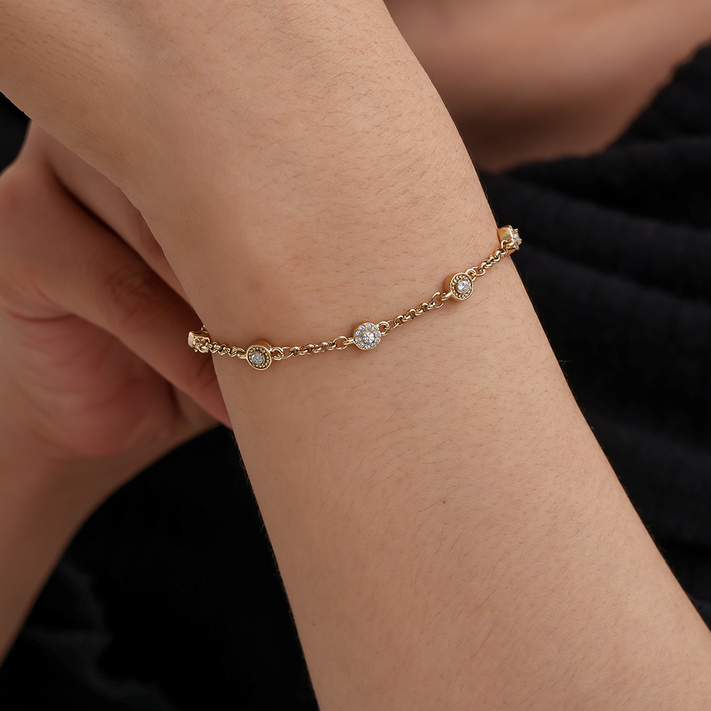 Stainless steel bracelet 17cm Perfect Small Diamond Dots