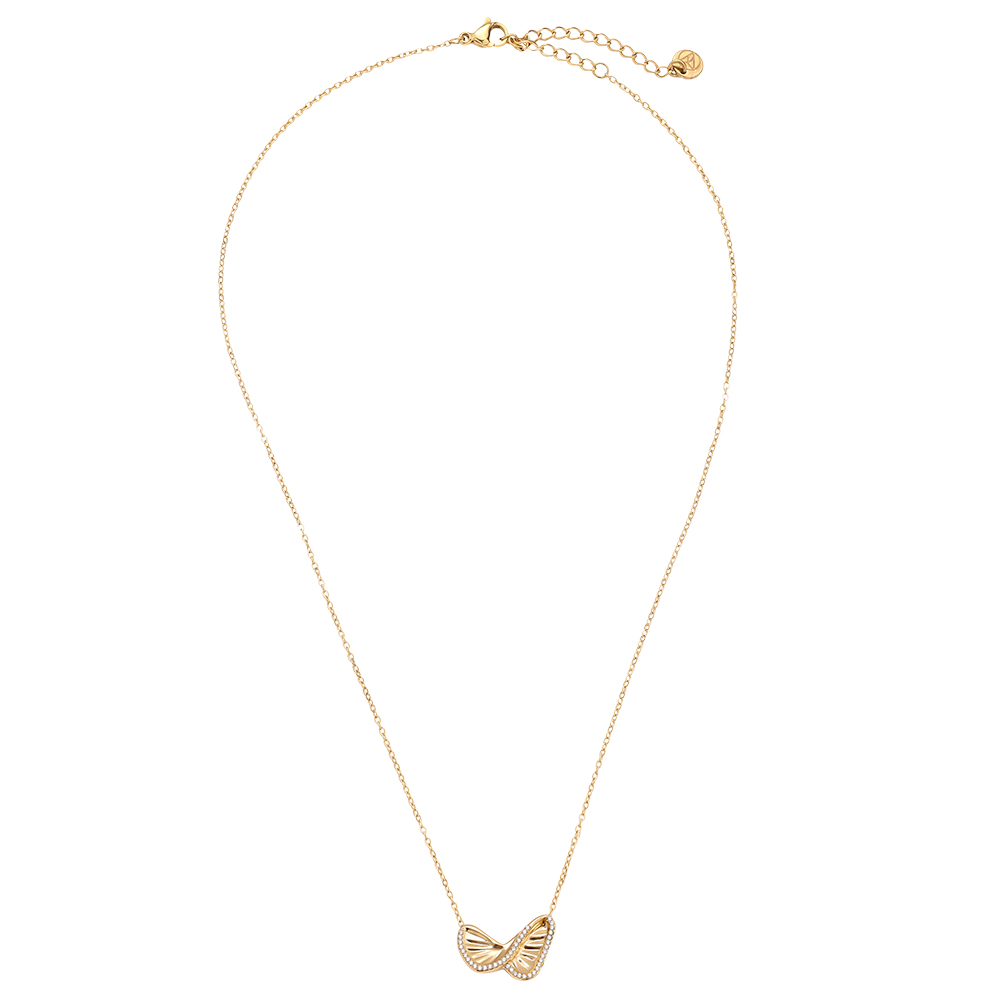 Stainless steel necklace 40cm Like Diamond Butterfly