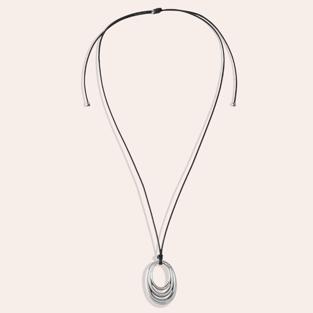 Stainless steel necklace 90cm multilayer circle