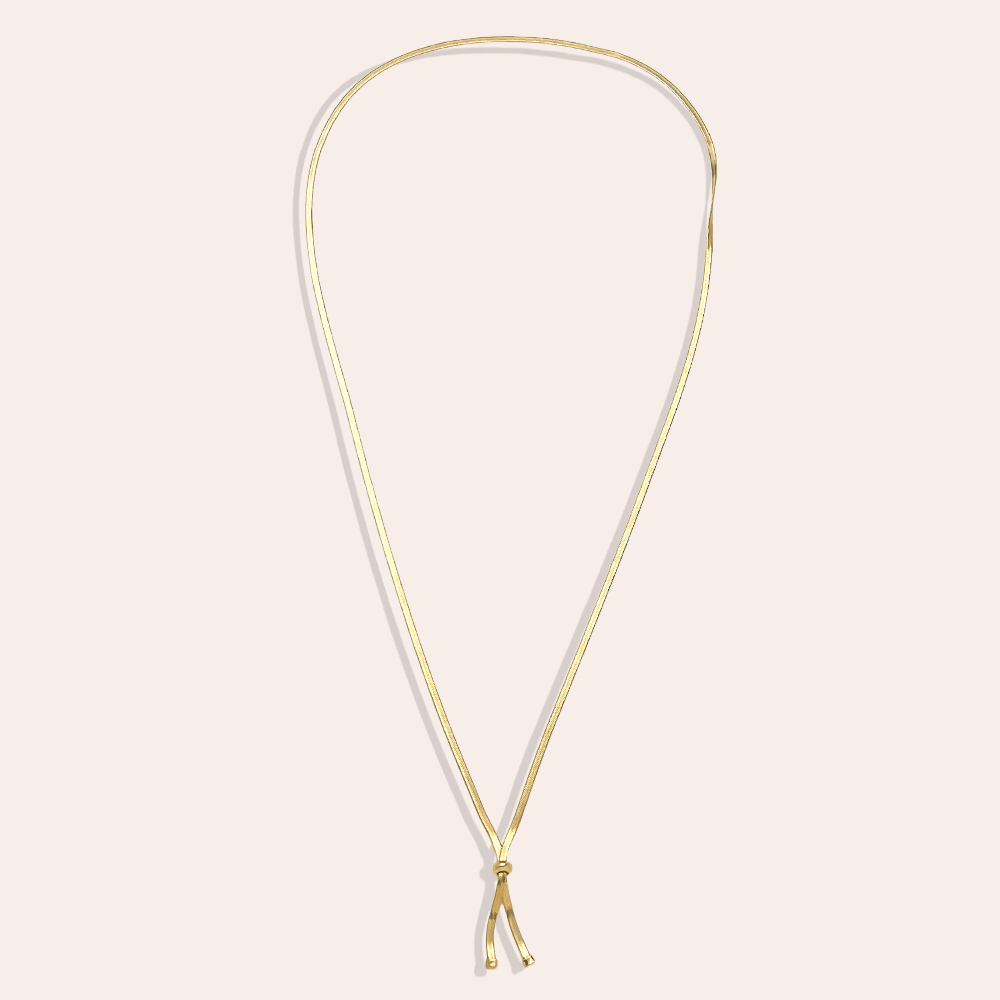 Stainless steel necklace, 49 cm, snakeskin-effect