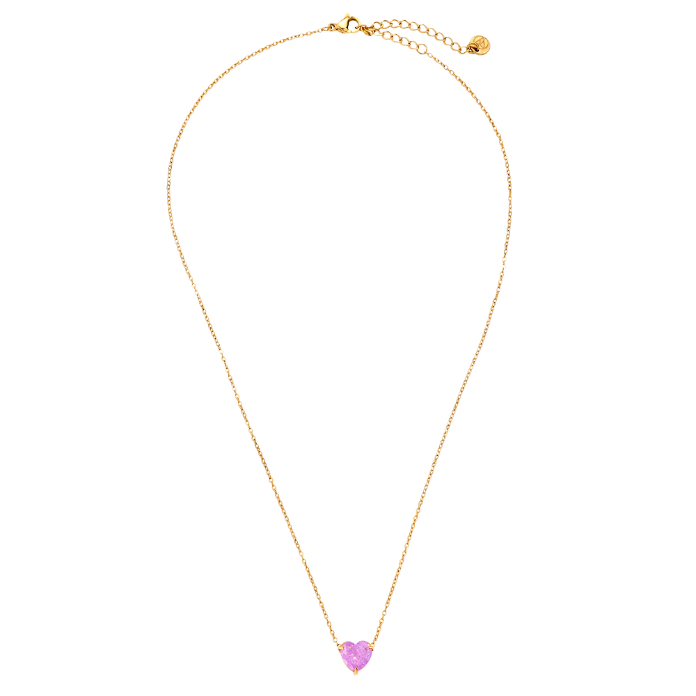 stainless steel necklace 43cm Multi Colour Diamond Heart