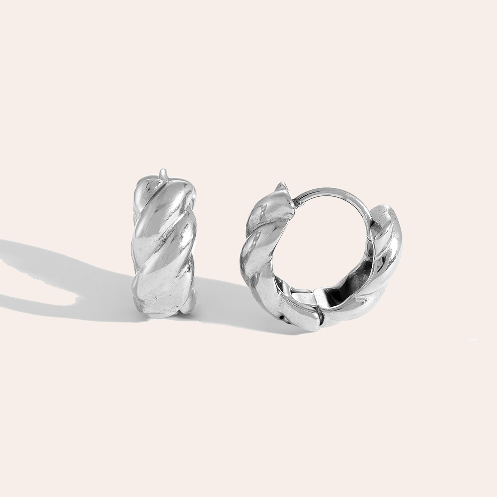 The Twist Ring Stainless Steel Earrings 