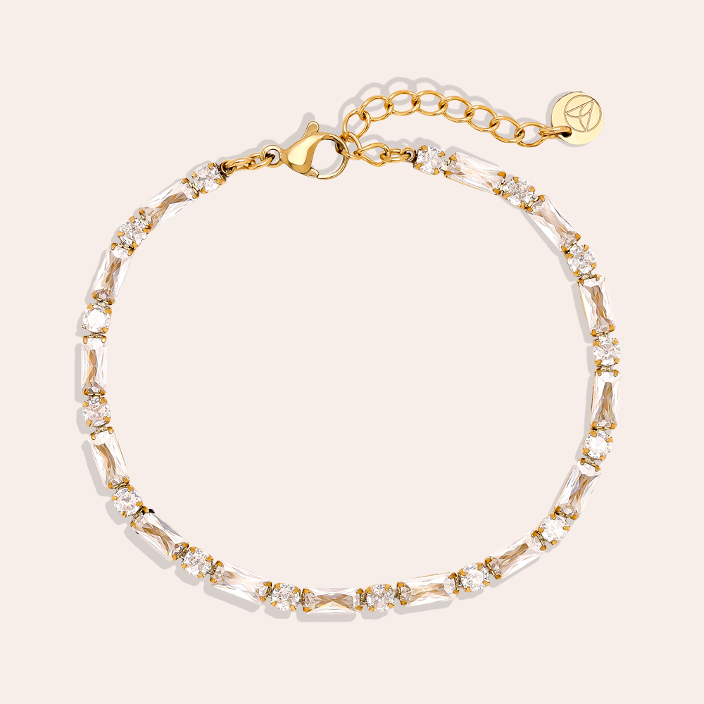 Stainless steel bracelet 16cm Diamond Cube And Dot Chain