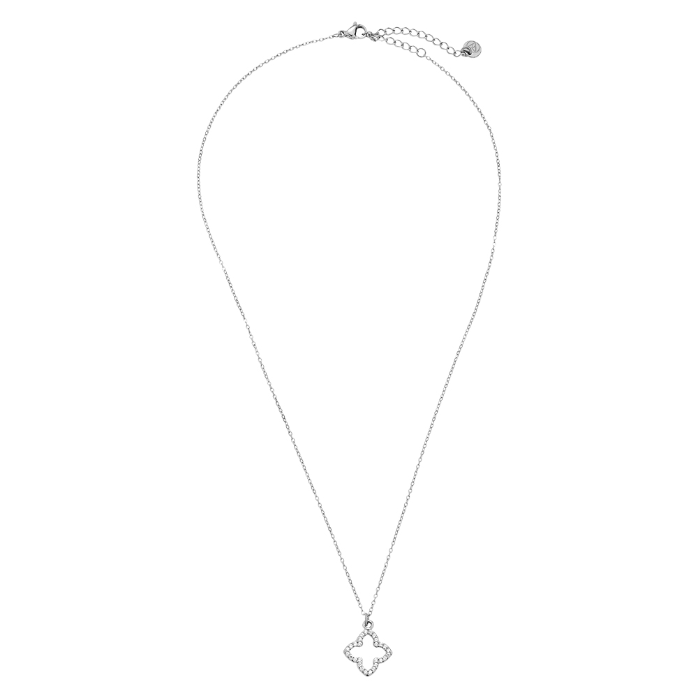Stainless steel necklace 40cm Classic Diamond Lucky Flower